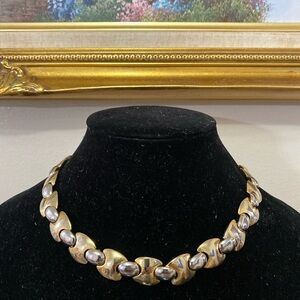 Vintage Gold Tone Heavy Link Necklace
